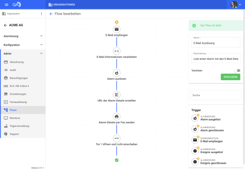 Bild GroupAlarm - Flow-Funktionen zur Umsetzung eigener Schnittstellen
